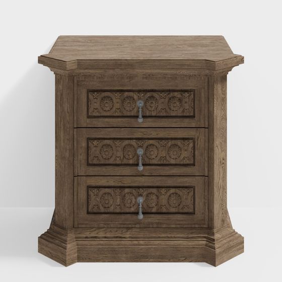 Vintage Wooden Chest 3D model