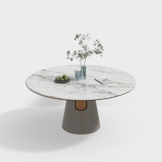 Elegant Marble Round Table 3D model