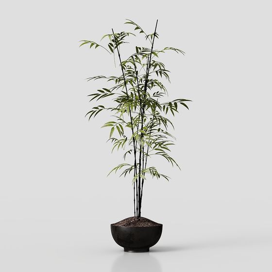 Low-Poly Bamboo Planter 3D model