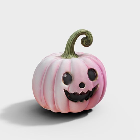 Charming Pink Pumpkin 3D Model for Halloween Decor