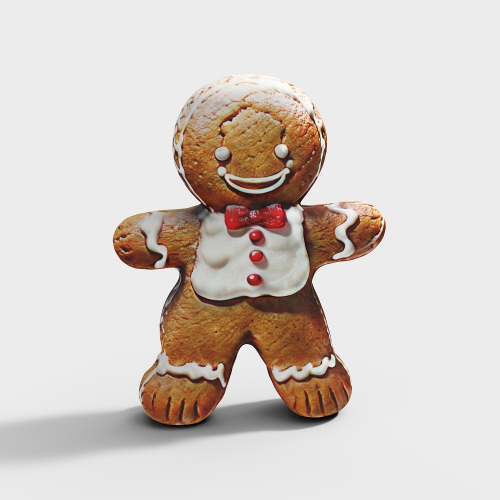 Charming Gingerbread Man 3D model for Festive Designs