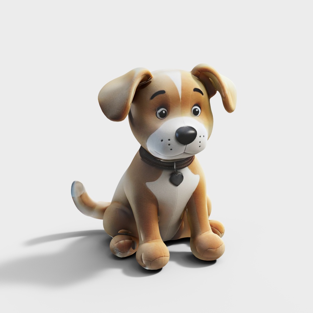 Cute Little Puppy Sitting Plush Toy
