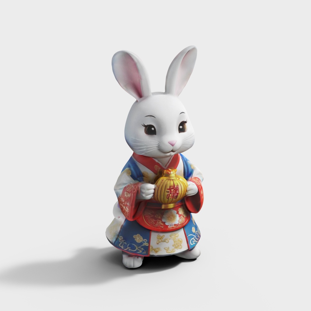 Cartoon-style Jade Rabbit Plush Toy for Mid-Autumn Festival