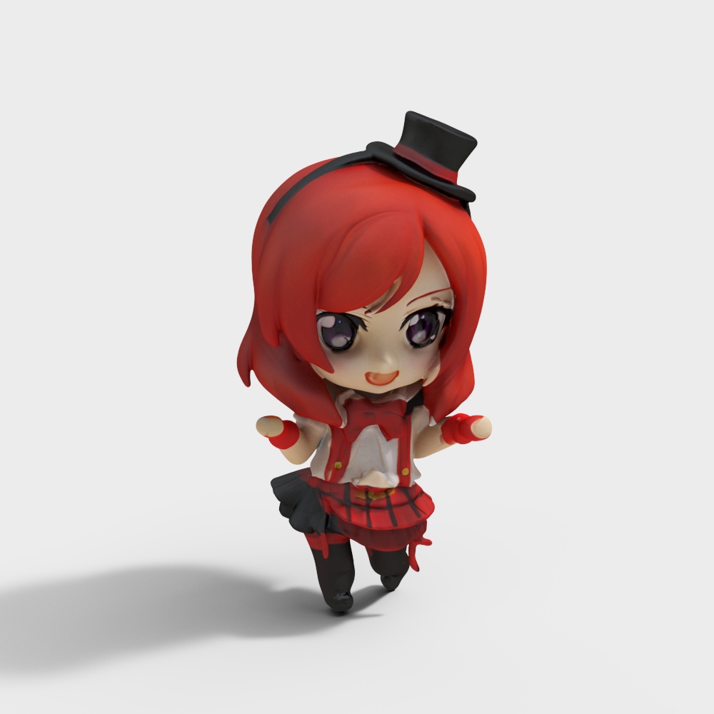 Chibi Redhead Girl 3D model