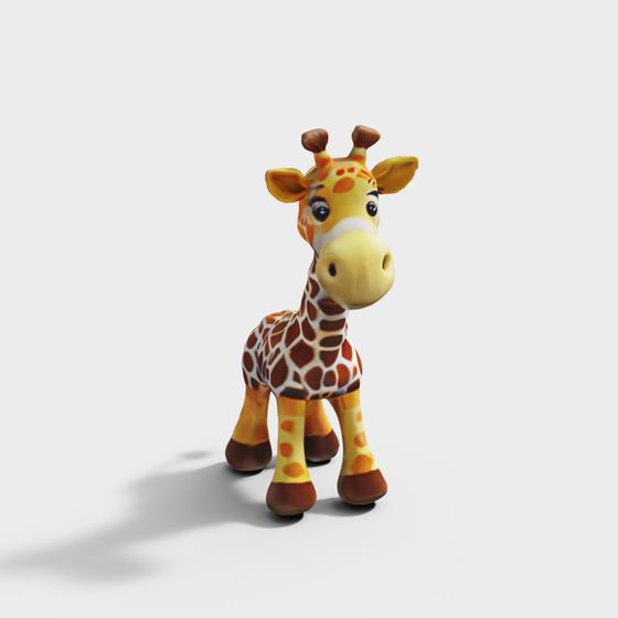 Charming Low-Poly Giraffe 3D Model for Kids' Spaces