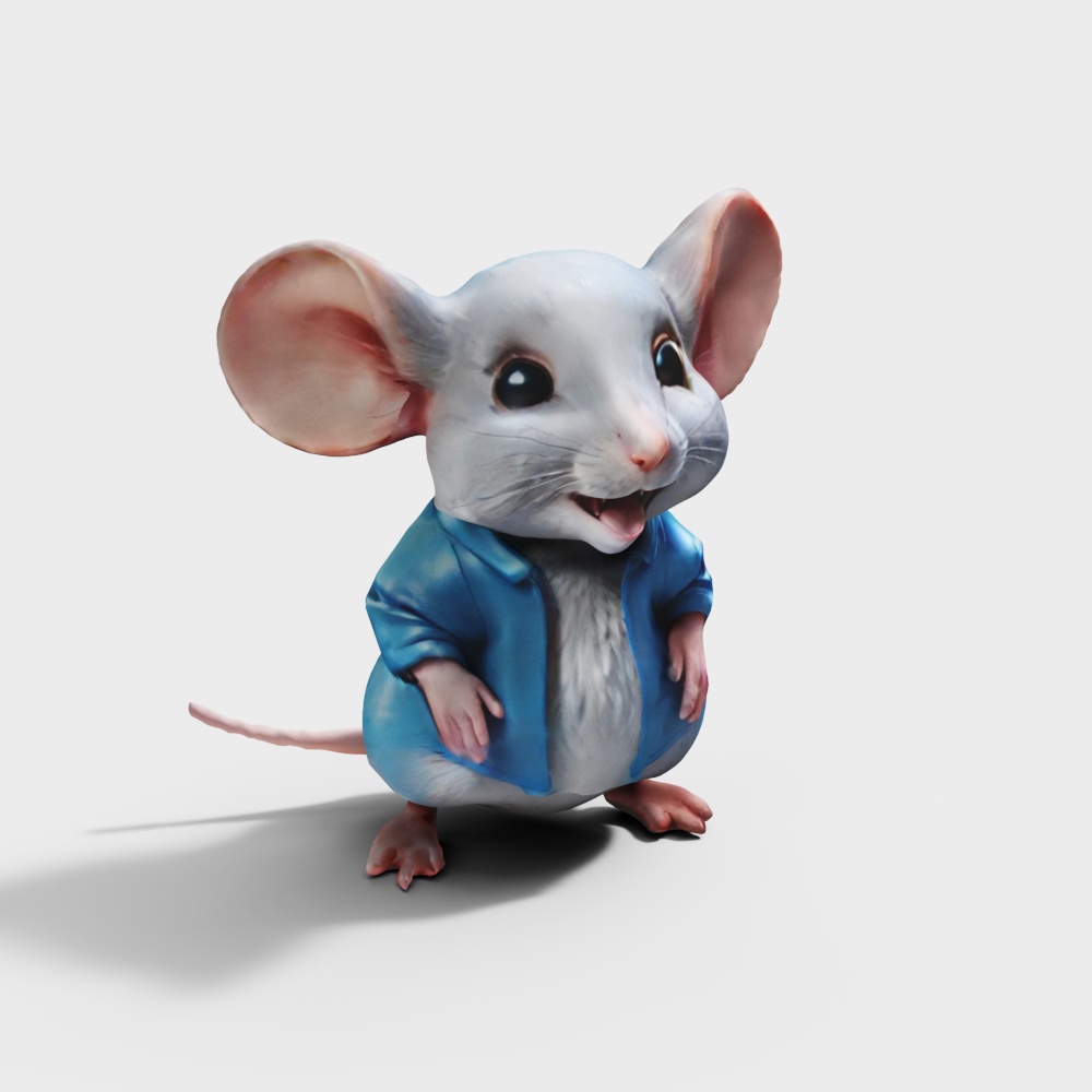 Cute Low-Poly 3D Model of Smart Mouse