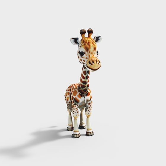 Vibrant Low-Poly Giraffe 3D Model