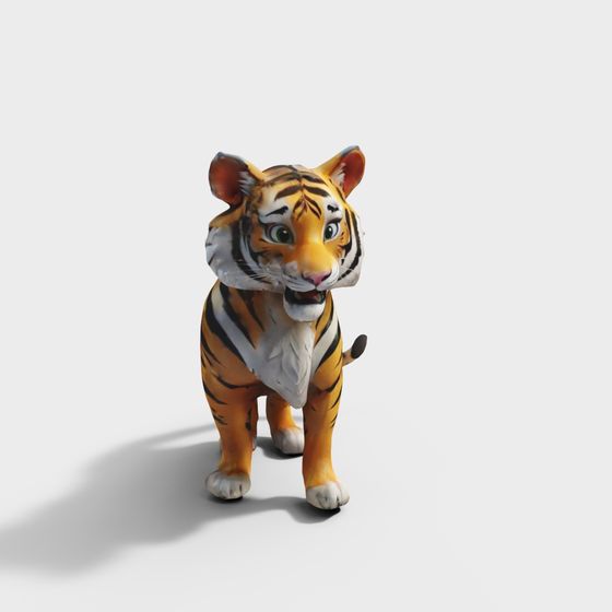 Realistic Low-Poly Tiger 3D Model