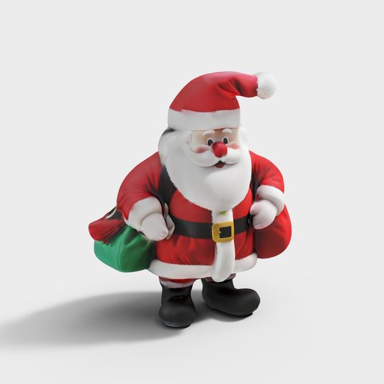 Festive Low-Poly Santa Claus 3D model