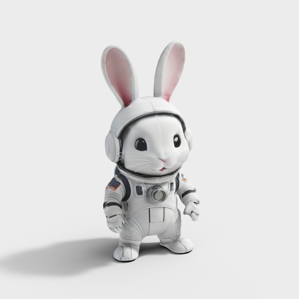 Figurina Astronauta Coniglio Cartone Animato