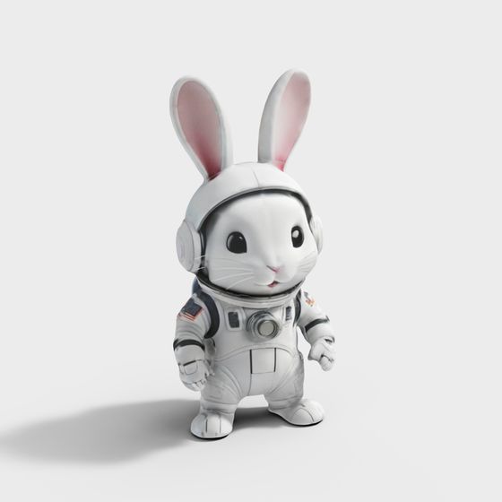 Charming Space Bunny 3D Model for Creative Projects