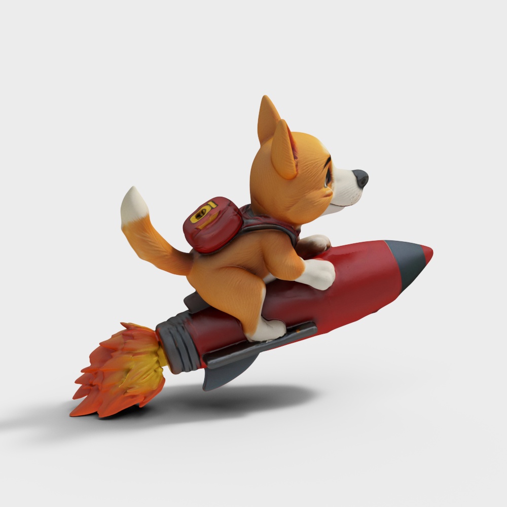 Rocket Corgi 3D model