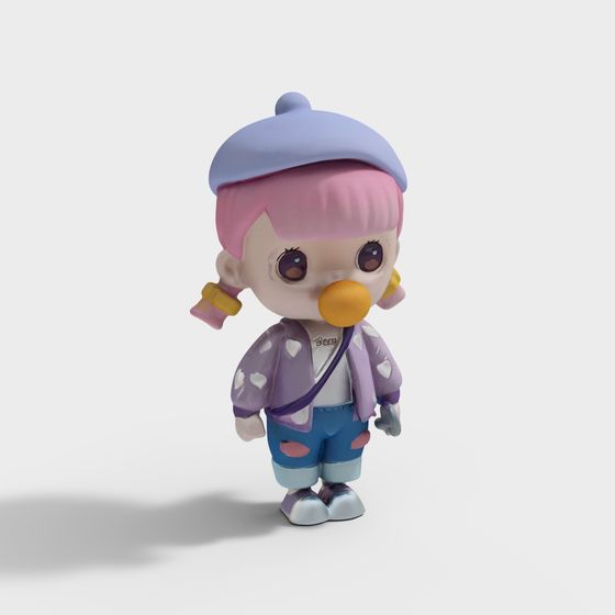 Playful 3D Model of 'Little Artist' for Creative Projects