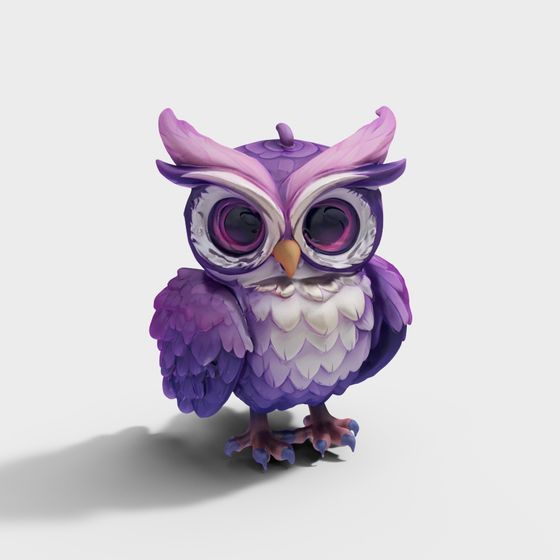 Whispy Charming Owl 3D Model