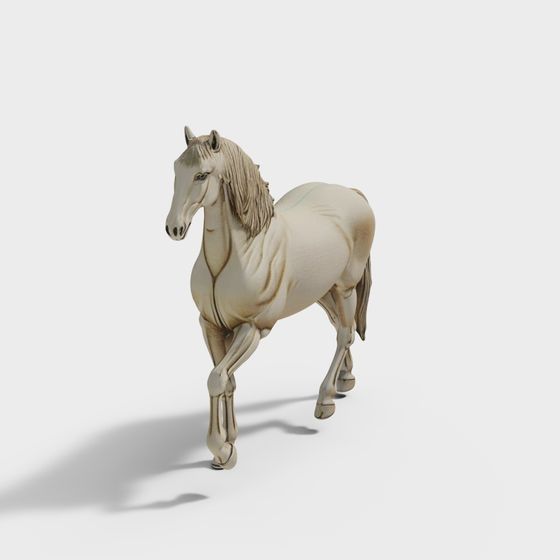 Elegant Low-Poly Horse 3D Model for Various Projects