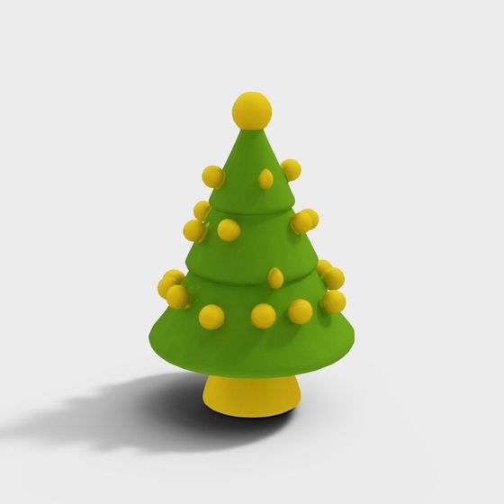 Low-Polygon Christmas Tree 3D Model