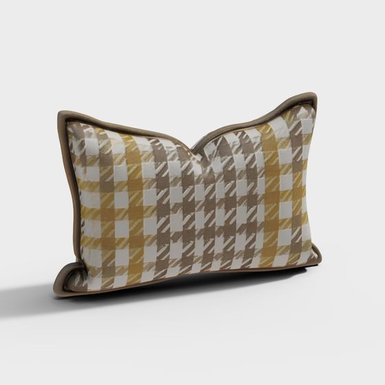 Modernes Creme Kissen mit Vogelaugenmuster