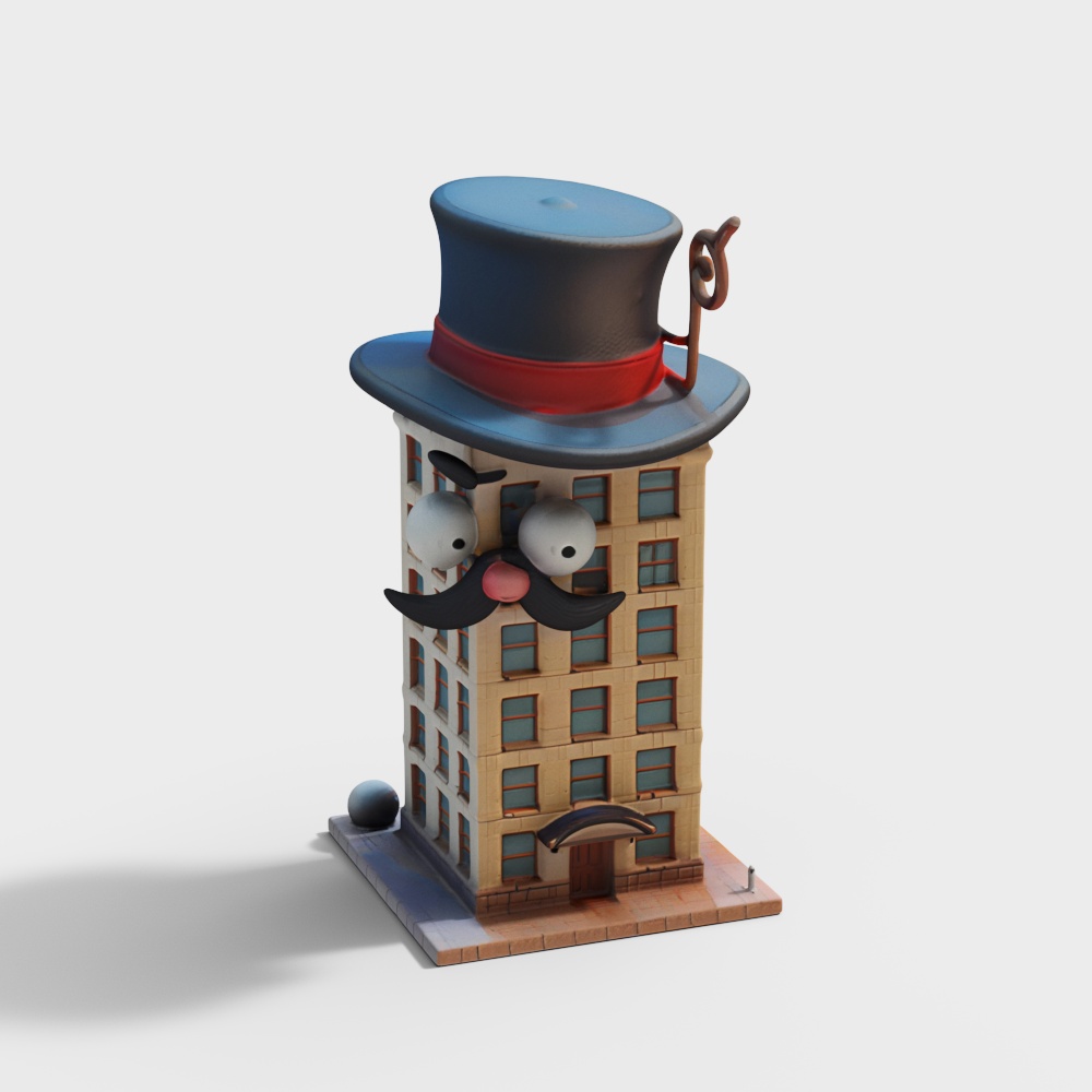 Ornement de bâtiment de gentleman en cartoon