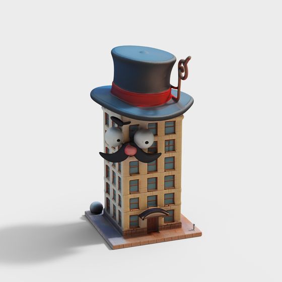 Ornement de bâtiment de gentleman en cartoon