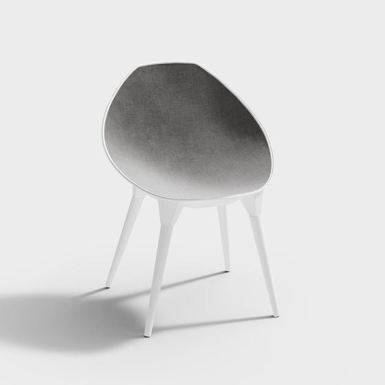 Sleek Streamlined Dining Chair 3D model