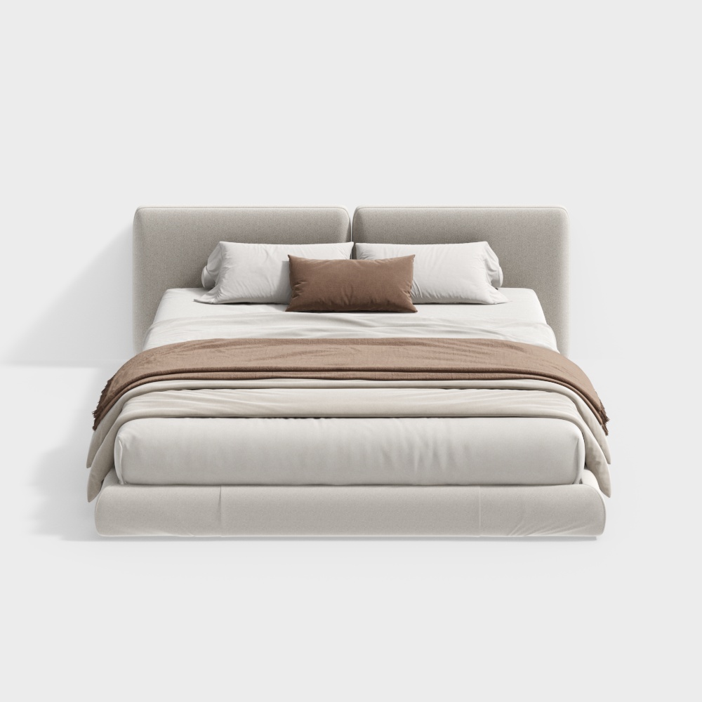 Modern cream-style bedroom bed