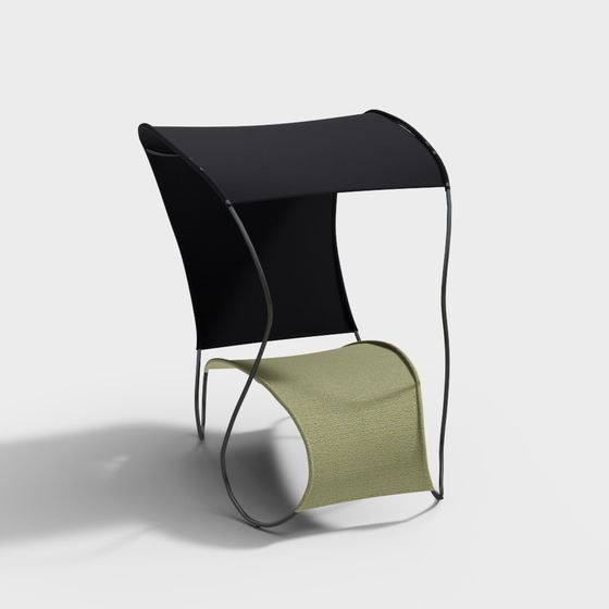 Unique Curved Minimalist Chair 3D model