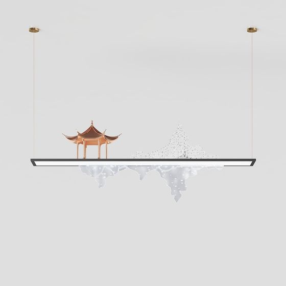 Eastern Pavilion 3D Model with Low Poly Design