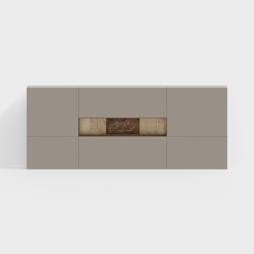 New Chinese Song-style Tea Room Background Wall