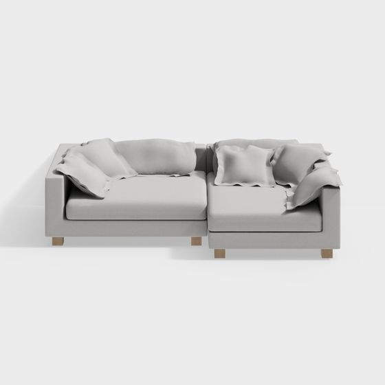 Stylish Low-Poly Sofa 3D model for Modern Interiors