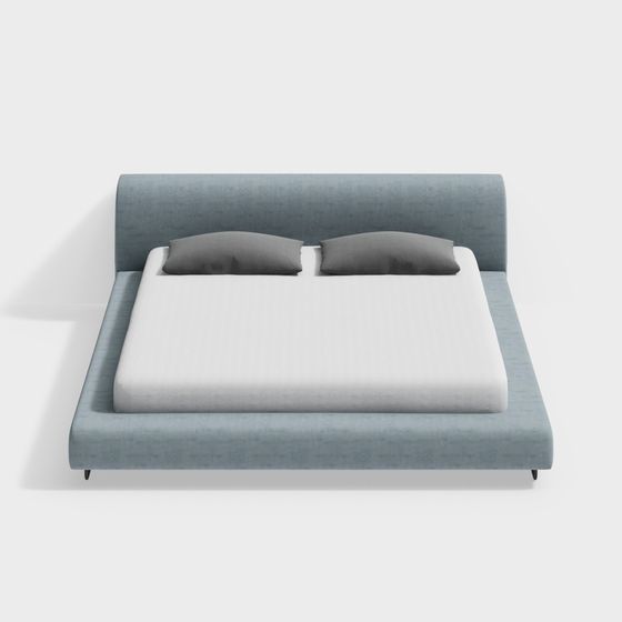 Elegant Low-Poly Bed 3D model for Modern Interiors