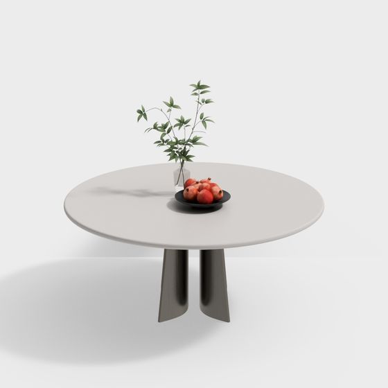 Stylish Low-Polygon Round Table 3D model