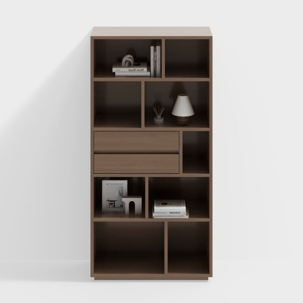 Zeyi--ชั้นวางหนังสือไม้ต้นแบบ