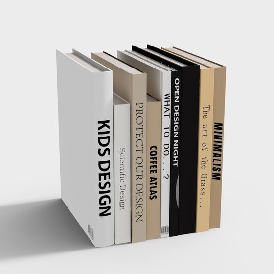 Stylish Low-Poly Bookshelf 3D model