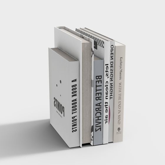 Elegant Low-Poly Bookshelf 3D model