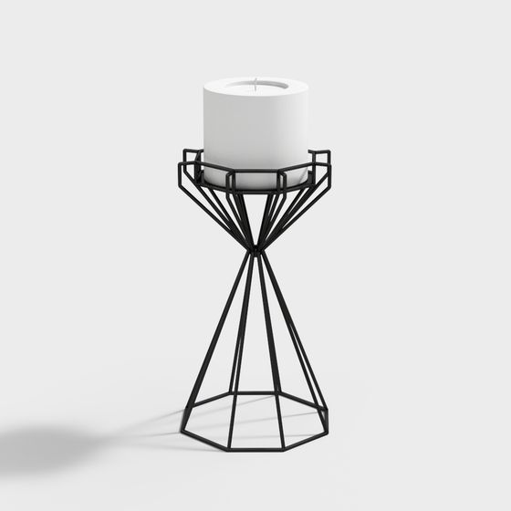 Minimalist Candle Holder 3D model for Creative Projects