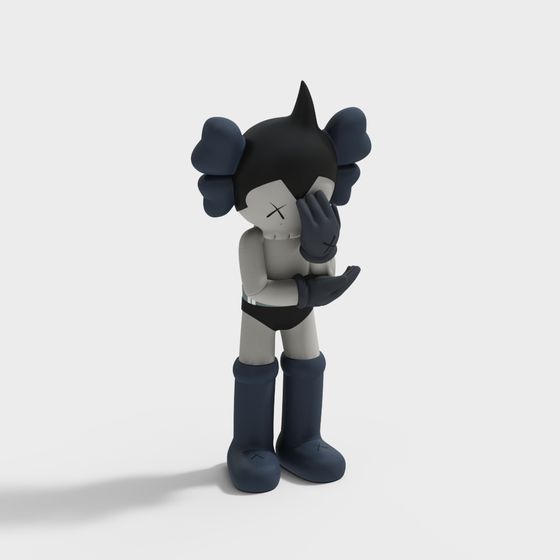 Kaws 3D Model: Unique Low-Poly Design
