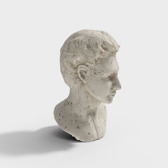 Marble Head Sculpture 3D model