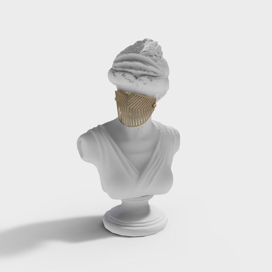 Classic and Futuristic Female Statue 3D model