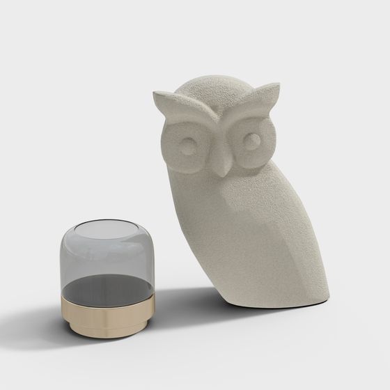 Stylish Owl 3D Model for Various Applications