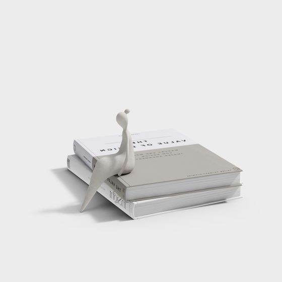 Low Poly Elf on a Bookshelf 3D model