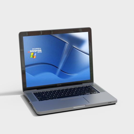 Realistic Low-Poly Laptop 3D Model