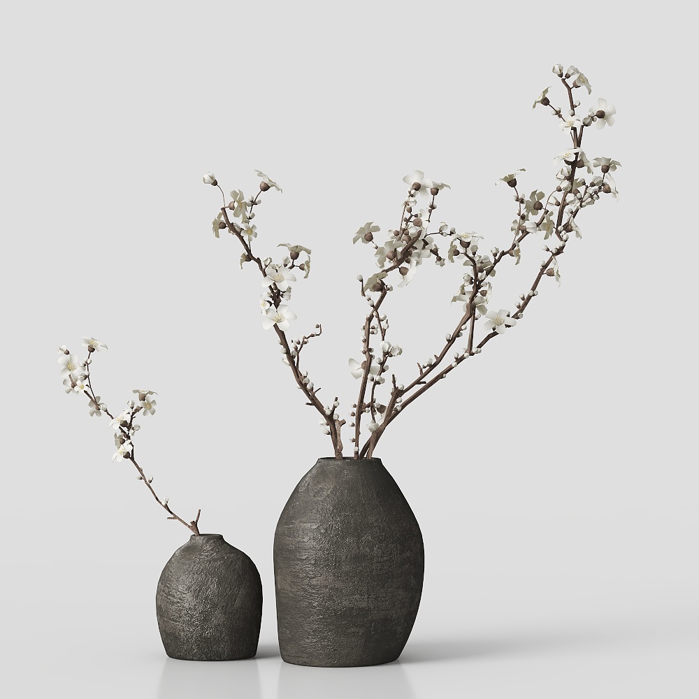 新中式宋風茶室花瓶花卉