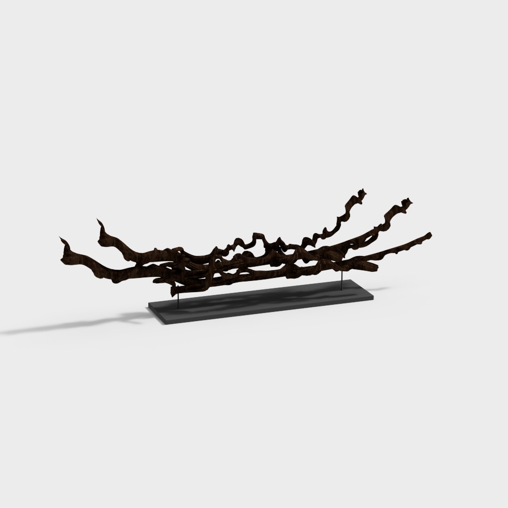 Ancient Dry Tree 3D Model – Low-Poly Brown Tree