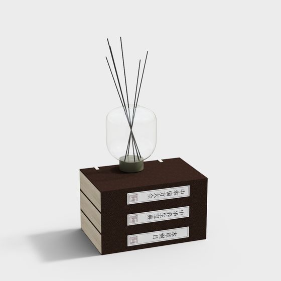 Aromatic Bottle and Ancient Book 3D model
