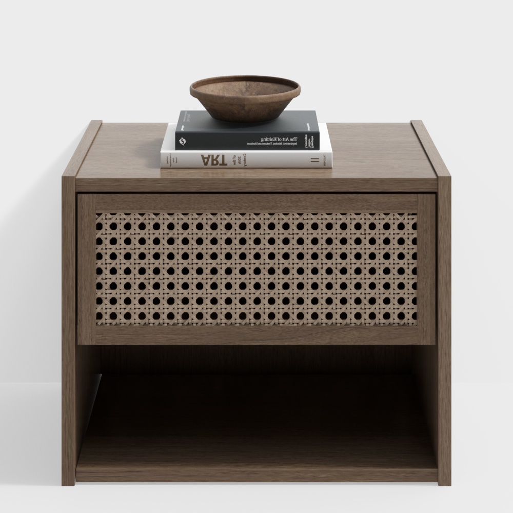 Stylish Wooden Hollow Side Table 3D Model – Low-Poly Wood