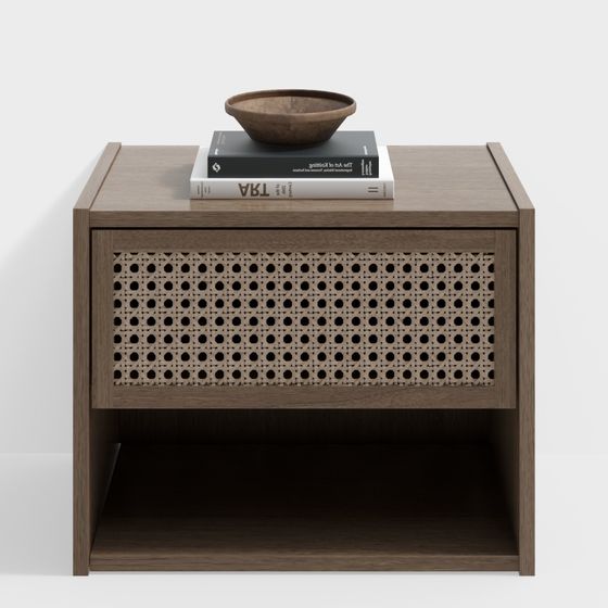 Stylish Wooden Hollow Side Table 3D model