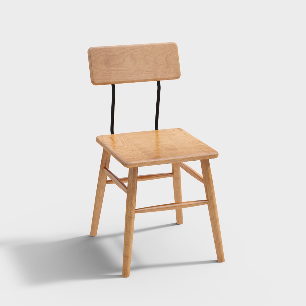 Vintage Wooden Chair 3D model