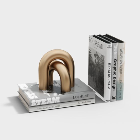 Stylish Abstract Bookshelf 3D model