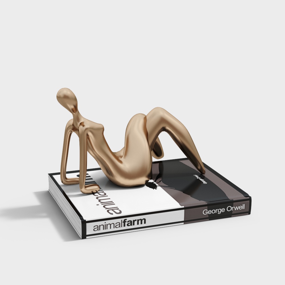 The Reader 3D model: Abstract Sculpture with Artistic Depth