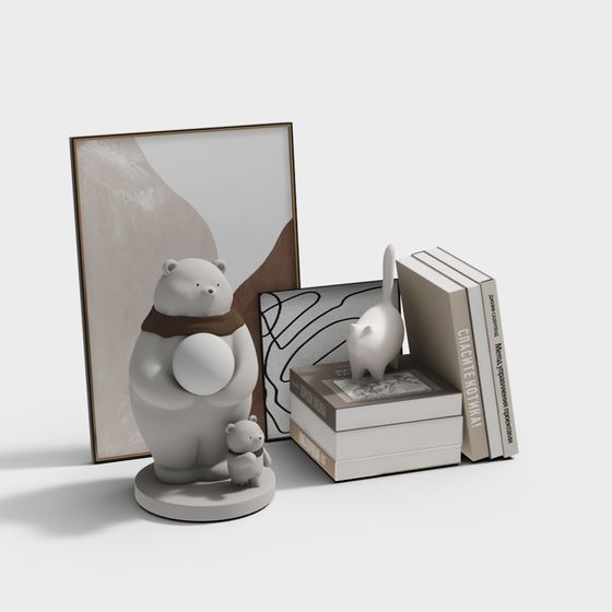 Warm Bear Family 3D model